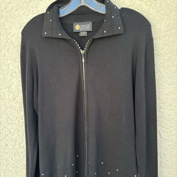 Christine Alexander Black Sweater‎ with Silver Accents - Picture 4 of 7